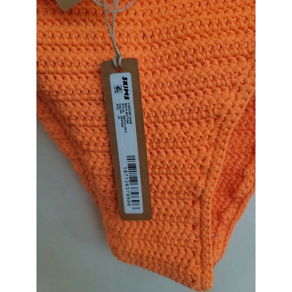 NWT SKIMS Crochet Swim Orange Bikini Bottom 4X Recycled Material Sold Out - Picture 3 of 5